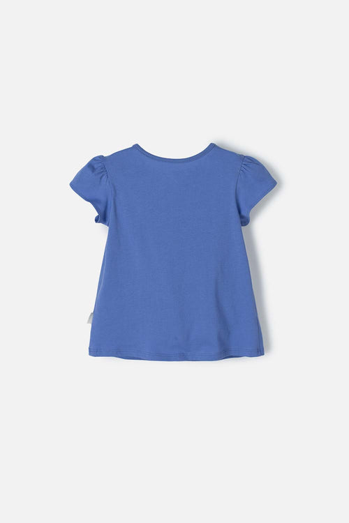 LITTLEMIC BLUE PRINTED SHIRT FOR GIRLS SIZES 2T TO 5T