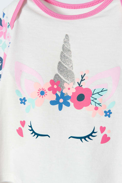 PIJAMA LITTLEMIC CON PANTALÓN LARGO MULTICOLOR PARA BEBÉ NIÑA