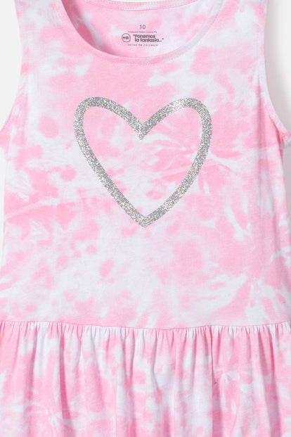 VESTIDO DE MIC MANGA SISA ROSADO PARA NIÑA