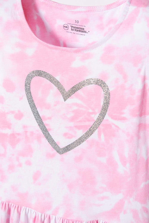 VESTIDO DE MIC MANGA SISA ROSADO PARA NIÑA