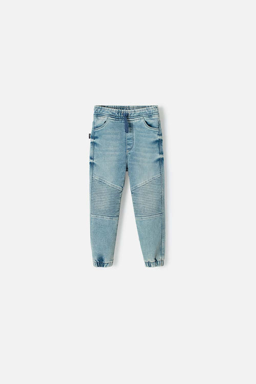 LITTLEMIC LIGHT BLUE DRAWSTRING JOGGERS FOR BOYS 2T-6T