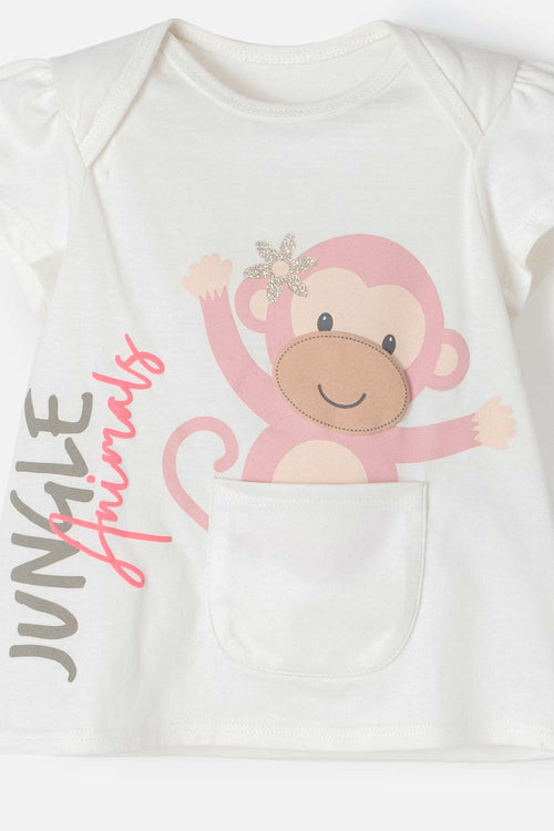LITTLEMIC GREEN LONG PANTS SET FOR BABY GIRL