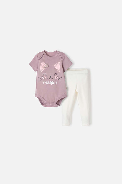 CONJUNTO DE LITTLEMIC CON BODY LILA PARA BEBÉ NIÑA