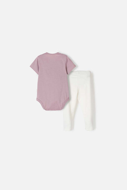 CONJUNTO DE LITTLEMIC CON BODY LILA PARA BEBÉ NIÑA