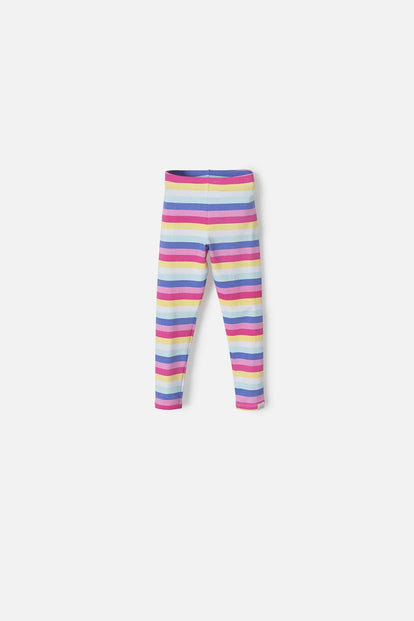 LEGGINGS LITTLEMIC MULTICOLOR CON ELÁSTICO PARA NIÑA 2T A 5T
