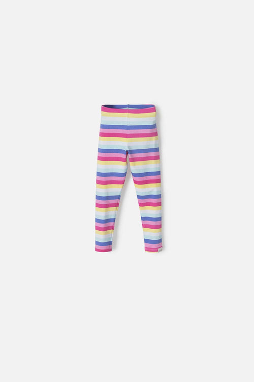 LITTLEMIC MULTICOLOR LEGGINGS WITH ELASTIC FOR GIRLS 2T TO 5T