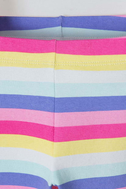 LEGGINGS LITTLEMIC MULTICOLOR CON ELÁSTICO PARA NIÑA 2T A 5T