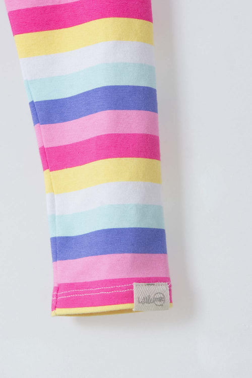 LITTLEMIC MULTICOLOR LEGGINGS WITH ELASTIC FOR GIRLS 2T TO 5T