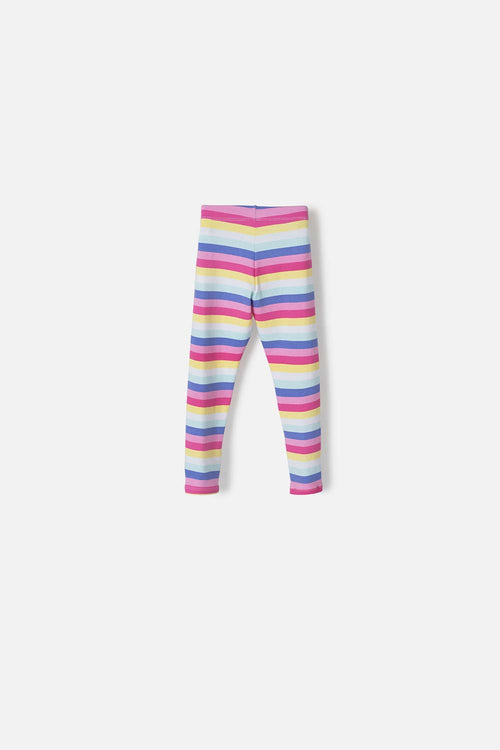 LITTLEMIC MULTICOLOR LEGGINGS WITH ELASTIC FOR GIRLS 2T TO 5T