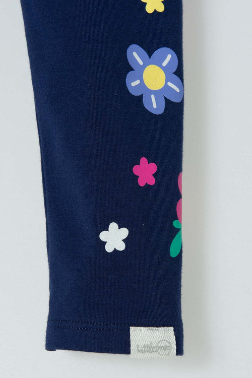 BLUE FLORAL LEGGINGS FOR GIRLS 2T TO 5T