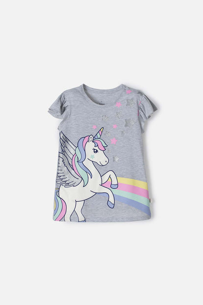 CAMISETA DE MIC MANGA CORTA GRIS PARA NIÑA
