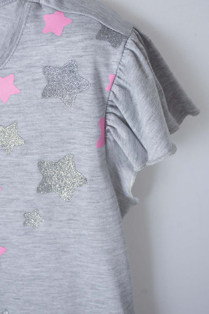 CAMISETA DE MIC MANGA CORTA GRIS PARA NIÑA