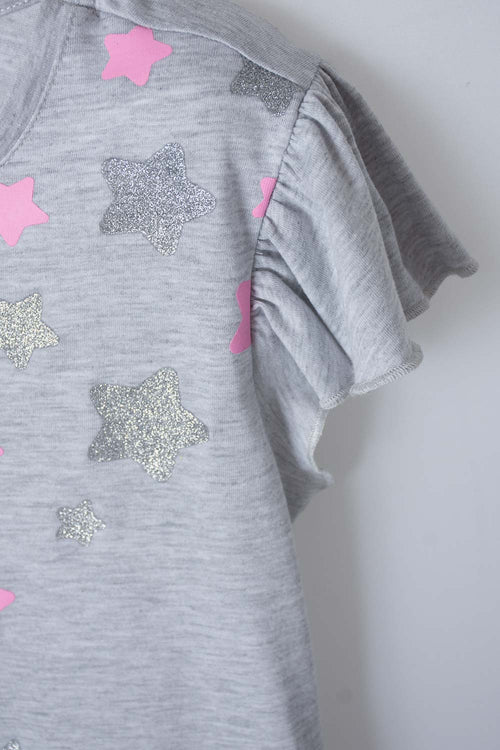 CAMISETA DE MIC MANGA CORTA GRIS PARA NIÑA