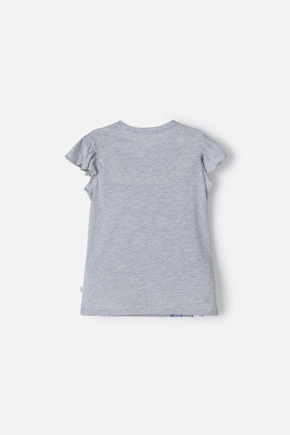 CAMISETA DE MIC MANGA CORTA GRIS PARA NIÑA