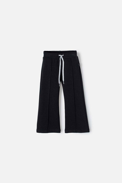 LITTLEMIC GIRLS' BLACK DRAWSTRING JOGGERS 2T-5T