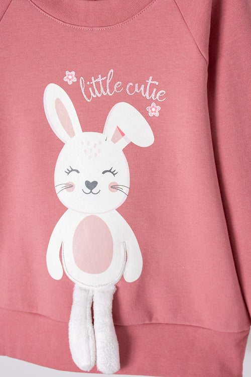 LITTLEMIC GIRLS' OLD PINK CLOSED SWEATSHIRT 2T TO 5T