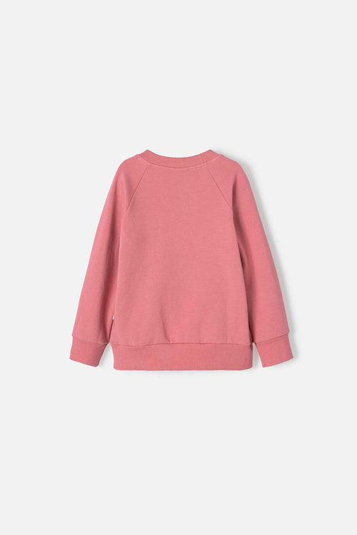 LITTLEMIC GIRLS' OLD PINK CLOSED SWEATSHIRT 2T TO 5T