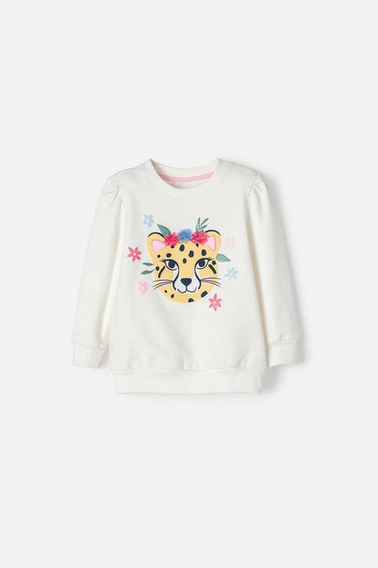 BUZO DE LITTLEMIC MARFIL DE DISEÑO CERRADO PARA NIÑA 2T A 5T
