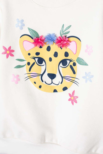 BUZO DE LITTLEMIC MARFIL DE DISEÑO CERRADO PARA NIÑA 2T A 5T
