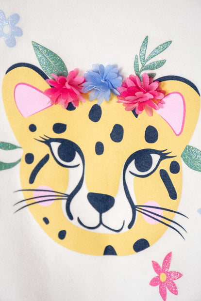 BUZO DE LITTLEMIC MARFIL DE DISEÑO CERRADO PARA NIÑA 2T A 5T