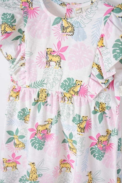 VESTIDO DE LITTLEMIC MULTICOLOR MANGA CORTA PARA NIÑA 2T A 5T