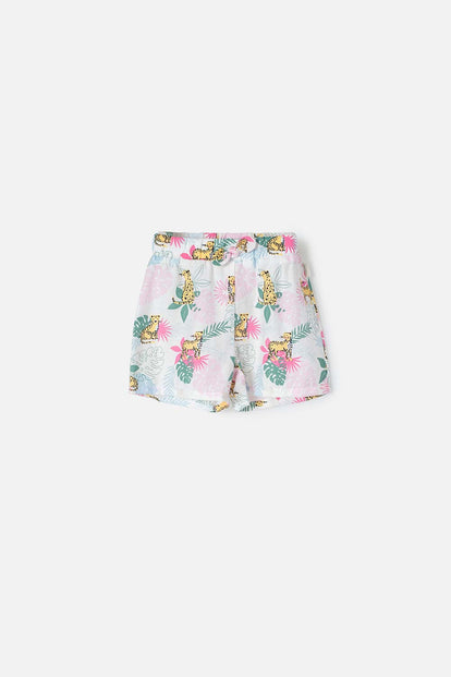 SHORT DE LITTLEMIC MULTICOLOR CON ELÁSTICO EN CINTURA PARA NIÑA 2T A 5T