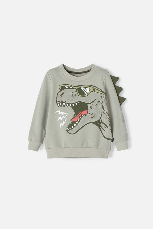 LITTLEMIC CLOSED GREEN SWEATSHIRT FOR BOYS 2T TO 5T