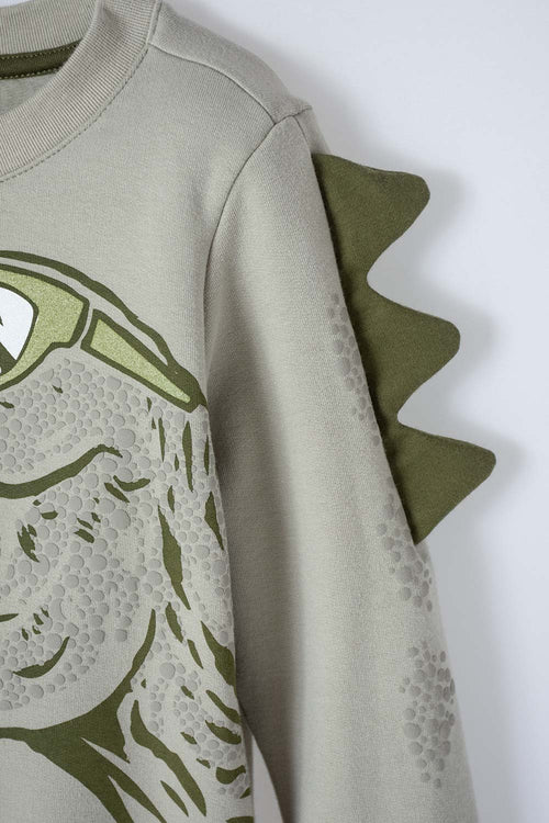 LITTLEMIC CLOSED GREEN SWEATSHIRT FOR BOYS 2T TO 5T