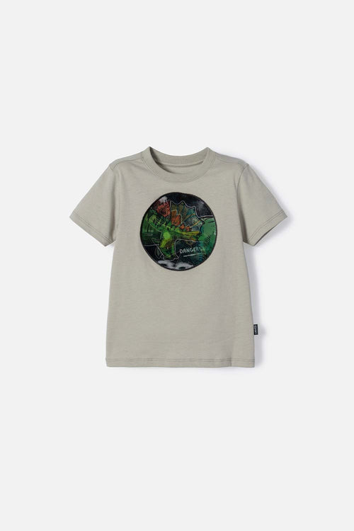 LITTLEMIC GREEN SHORT SLEEVE T-SHIRT FOR BOYS 2T TO 5T
