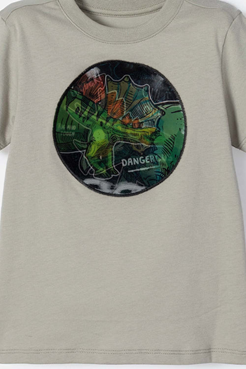 LITTLEMIC GREEN SHORT SLEEVE T-SHIRT FOR BOYS 2T TO 5T