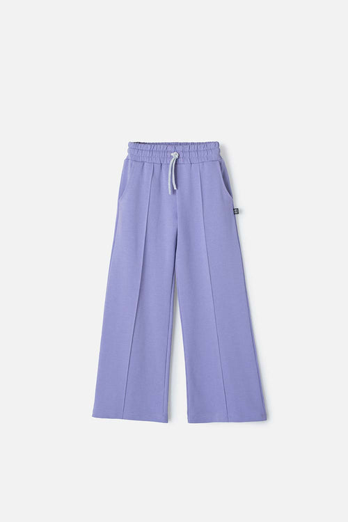 GIRL'S PURPLE WIDE-LEG FLEECE JOGGERS