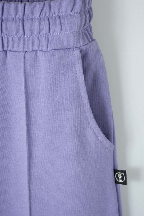 GIRL'S PURPLE WIDE-LEG FLEECE JOGGERS