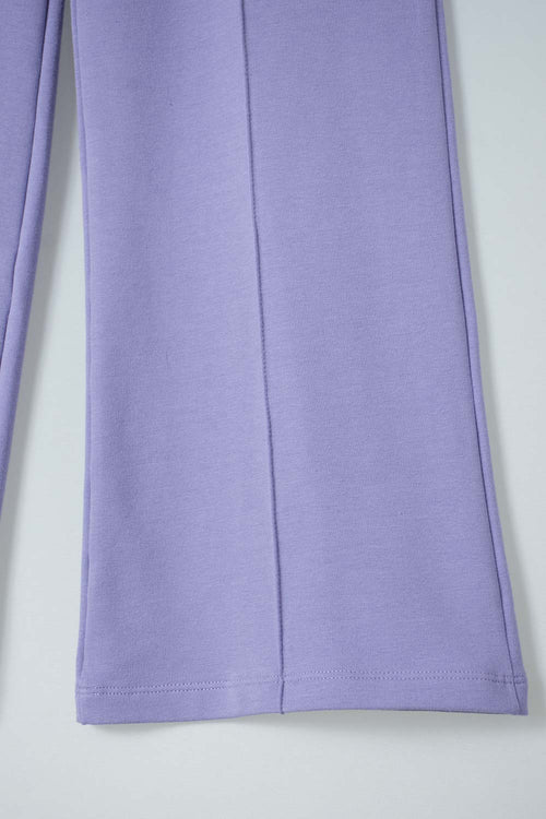 GIRL'S PURPLE WIDE-LEG FLEECE JOGGERS