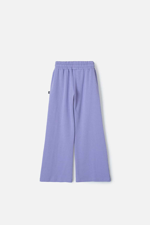 GIRL'S PURPLE WIDE-LEG FLEECE JOGGERS