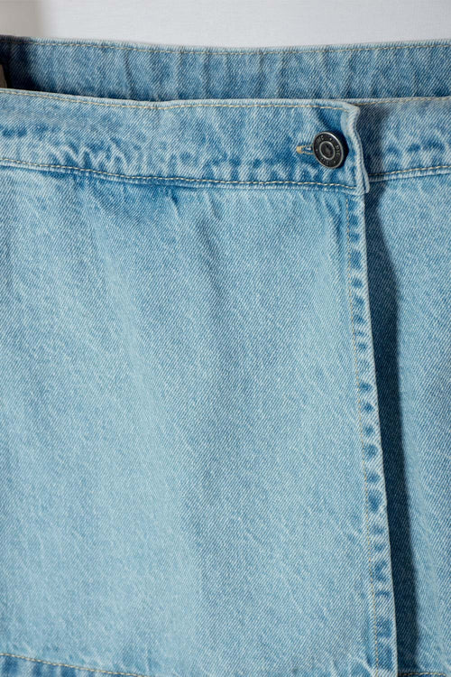 GIRL'S BLUE CORDUROY SKIRT WITH POCKETS