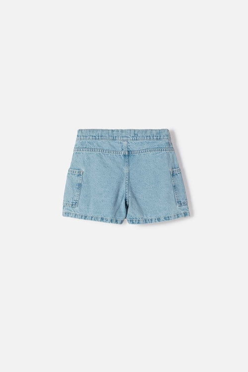 GIRL'S BLUE CORDUROY SKIRT WITH POCKETS