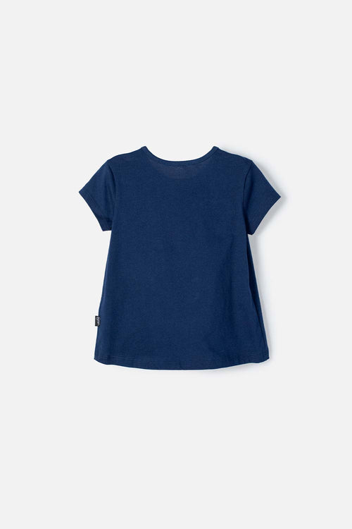 LITTLEMIC BLUE SHORT SLEEVE T-SHIRT FOR GIRLS 2T TO 5T