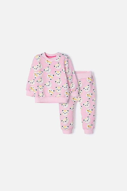 LITTLEMIC PINK LONG PANTS SET FOR BABY GIRL