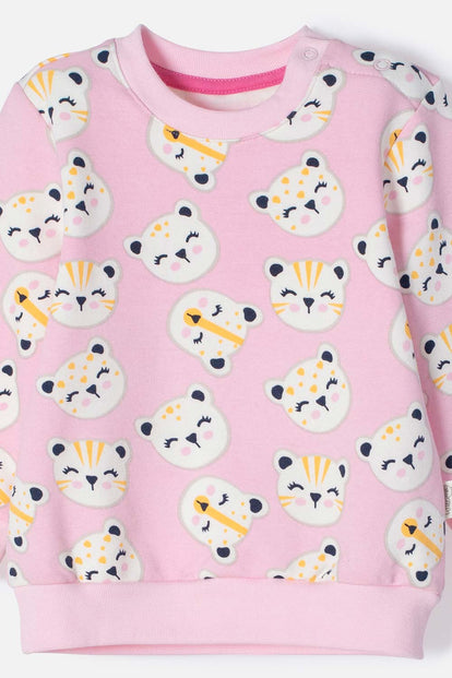 CONJUNTO DE LITTLEMIC ROSADO DE PANTALÓN LARGO PARA BEBE NIÑA