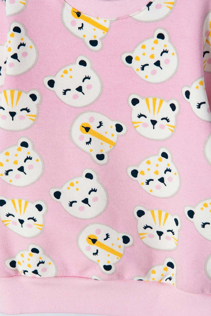 CONJUNTO DE LITTLEMIC ROSADO DE PANTALÓN LARGO PARA BEBE NIÑA
