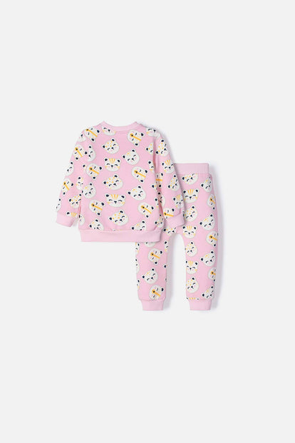 CONJUNTO DE LITTLEMIC ROSADO DE PANTALÓN LARGO PARA BEBE NIÑA