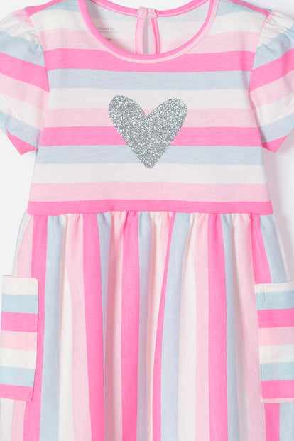 VESTIDO DE LITTLEMIC MANGA CORTA PARA BEBÉ NIÑA