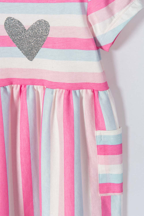 LITTLEMIC SHORT-SLEEVED DRESS FOR BABY GIRLS