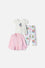 CONJUNTO DE LITTLEMIC X3 PIEZAS MARFIL Y ROSADO PARA BEBÉ NIÑA