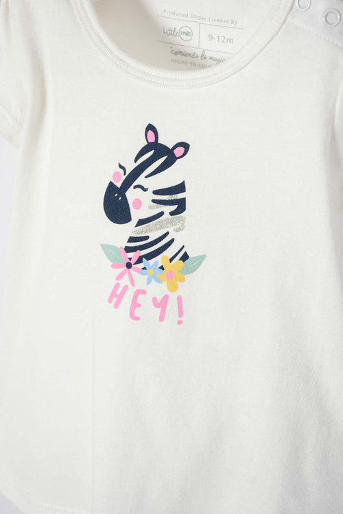 CONJUNTO DE LITTLEMIC X3 PIEZAS MARFIL Y ROSADO PARA BEBÉ NIÑA