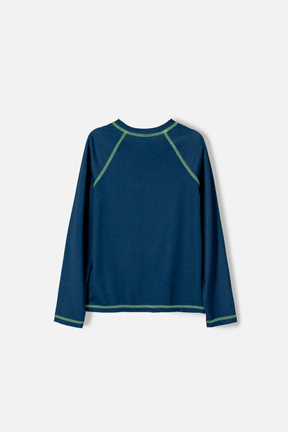 CAMISETA DE BAÑO MIC AZUL OSCURA MANGA LARGA PARA NIÑO