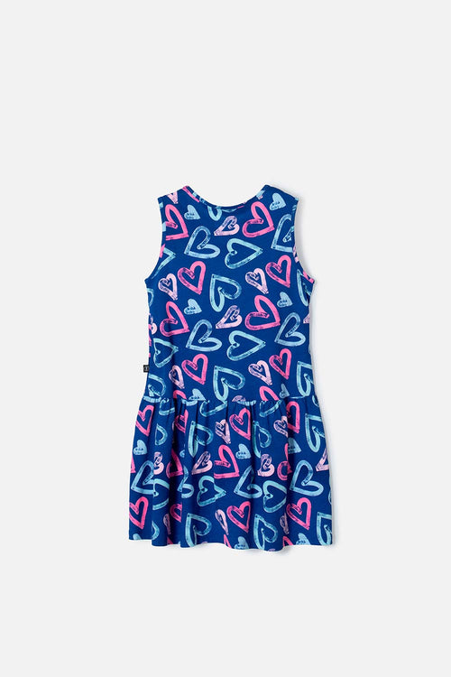 GIRL'S SLEEVELESS MULTICOLOR MIC DRESS
