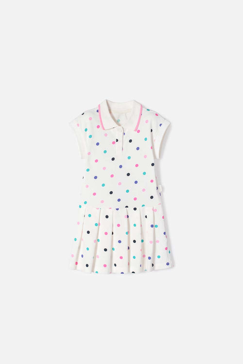 LITTLEMIC IVORY SHORT DRESS FOR GIRLS 2T TO 5T