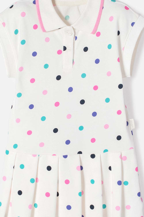LITTLEMIC IVORY SHORT DRESS FOR GIRLS 2T TO 5T