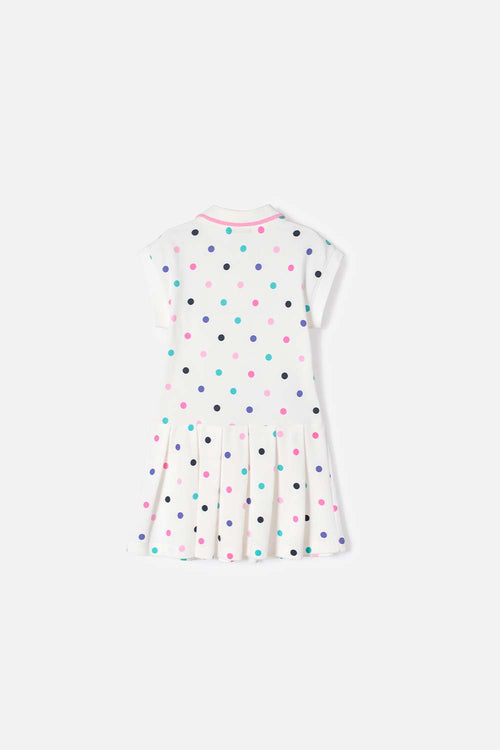 LITTLEMIC IVORY SHORT DRESS FOR GIRLS 2T TO 5T